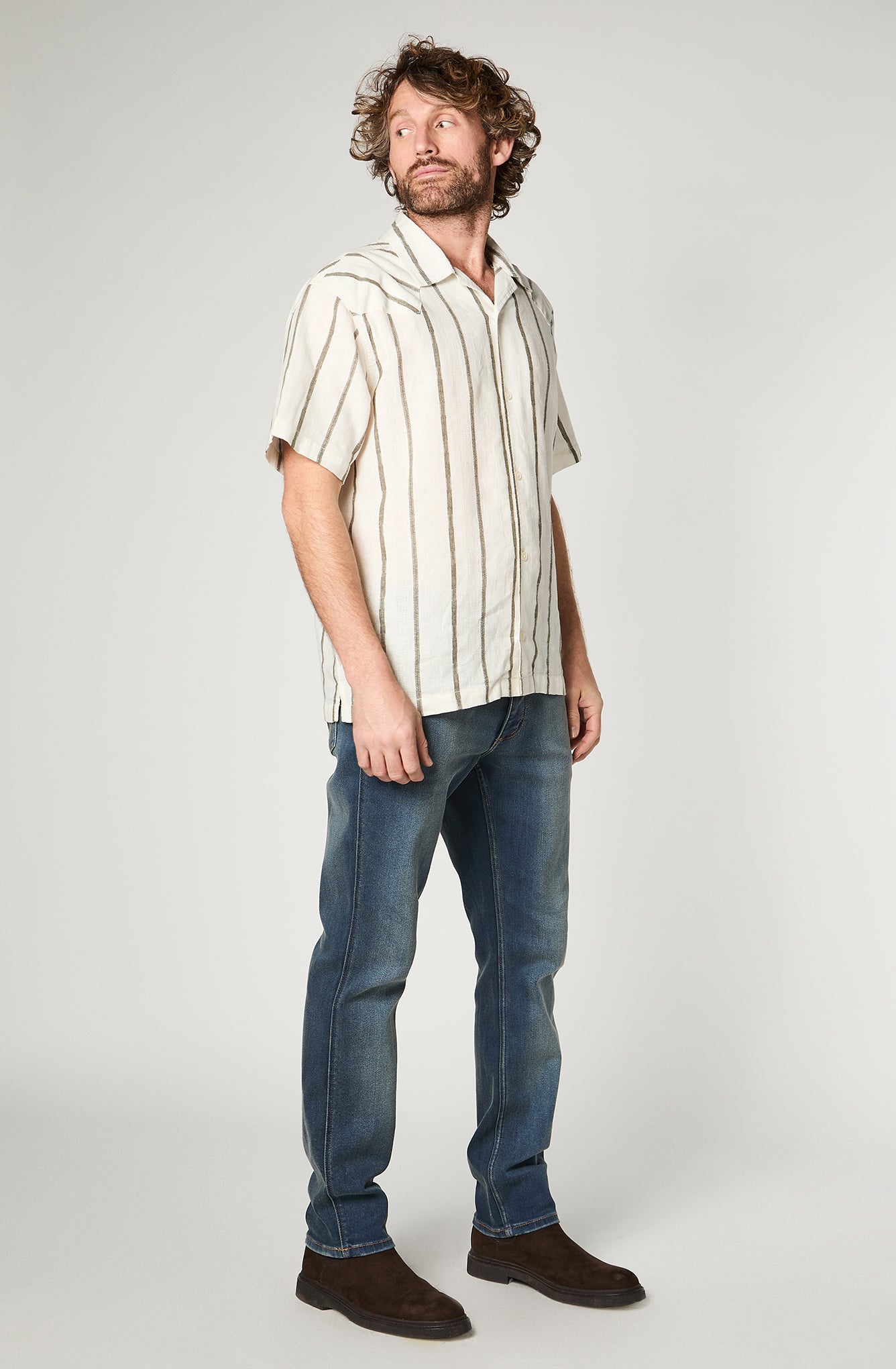Camisa Hombre Stripes White
