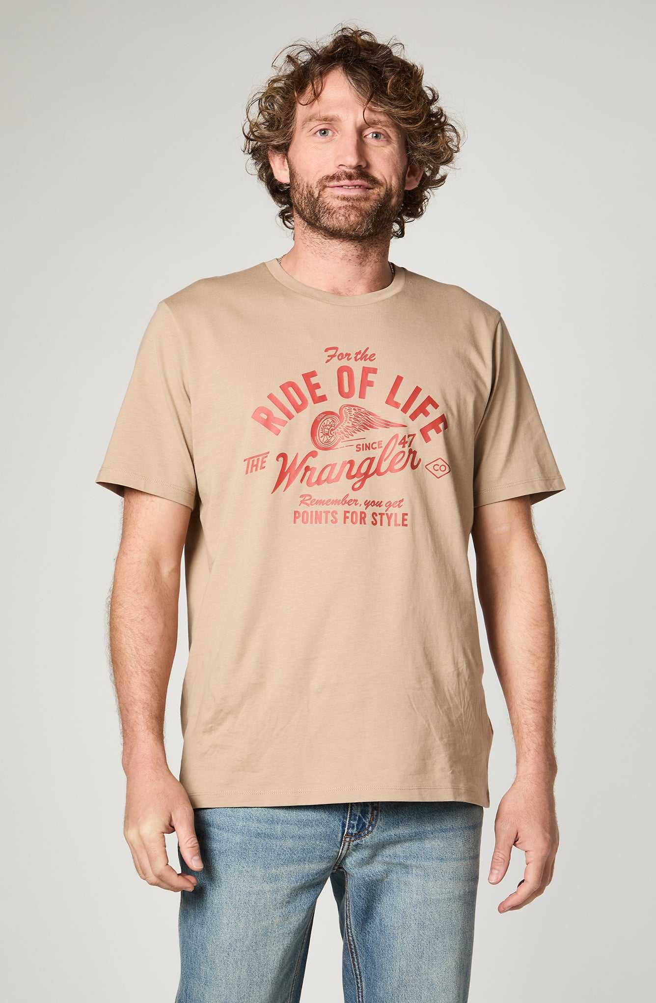 Polera Hombre Wrangler Jeans Beige