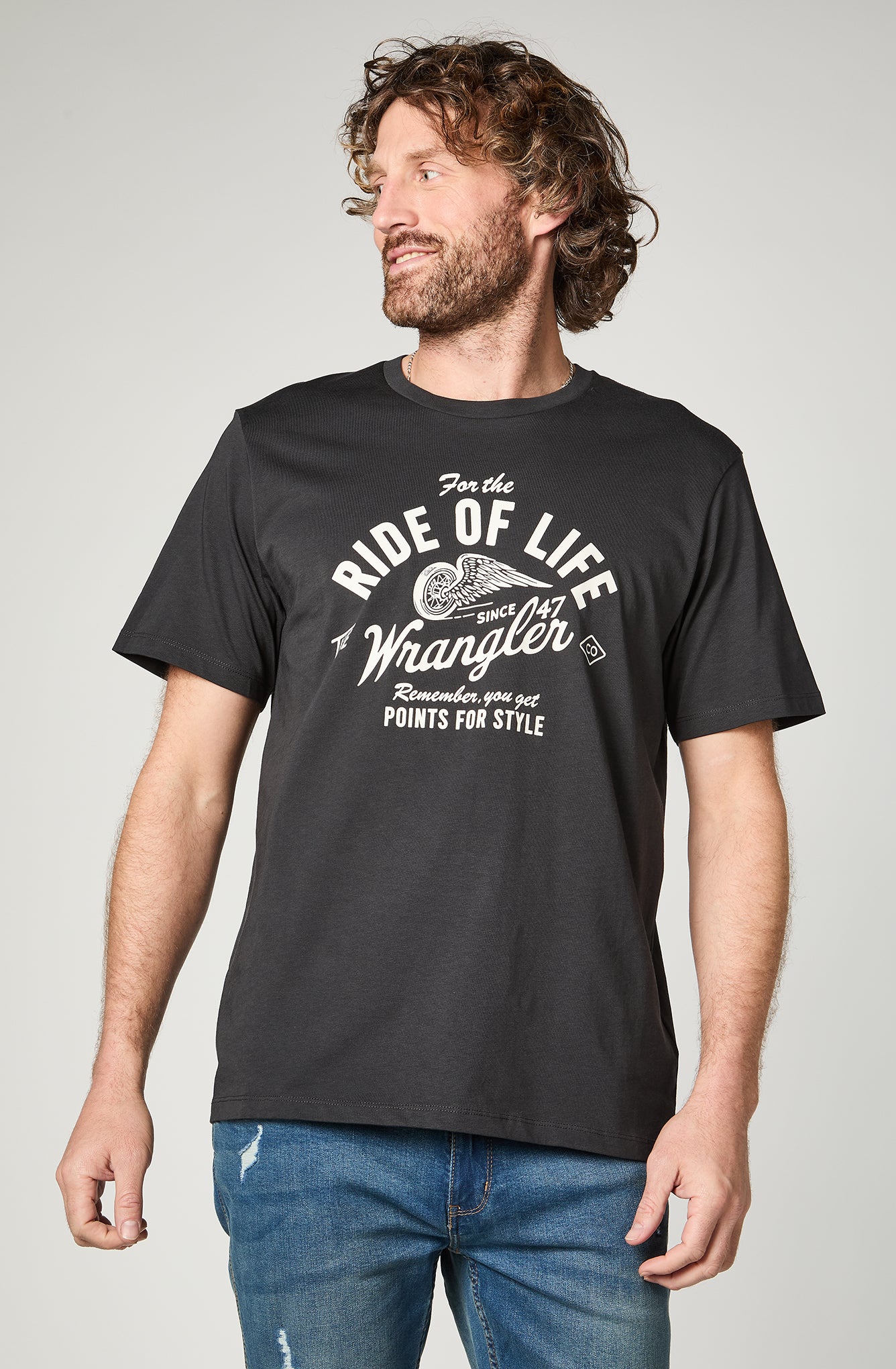 Polera Hombre Ride of Life American Print Faded Black