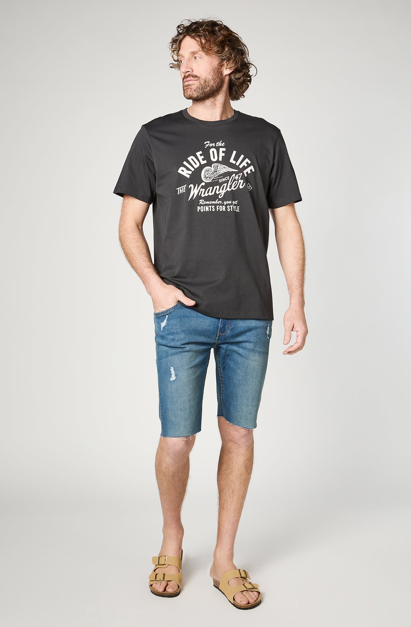 Polera Hombre Ride of Life American Print Faded Black