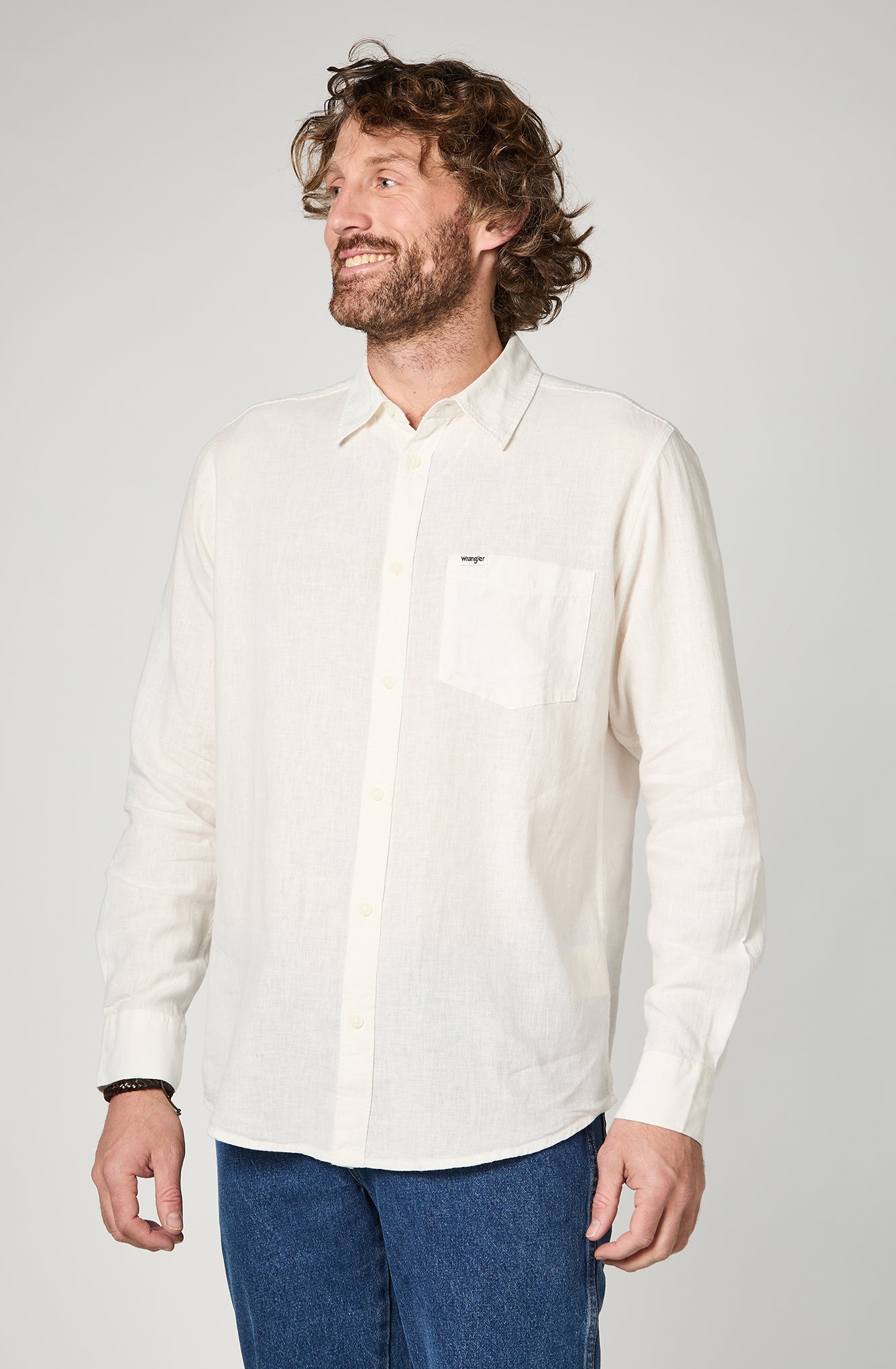 Camisa M/L Hombre White
