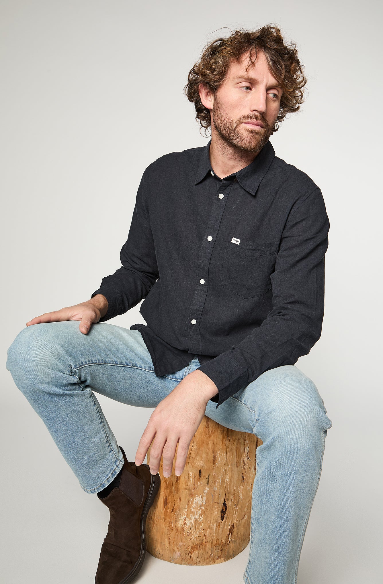 Camisa M/L Hombre Dark Navy