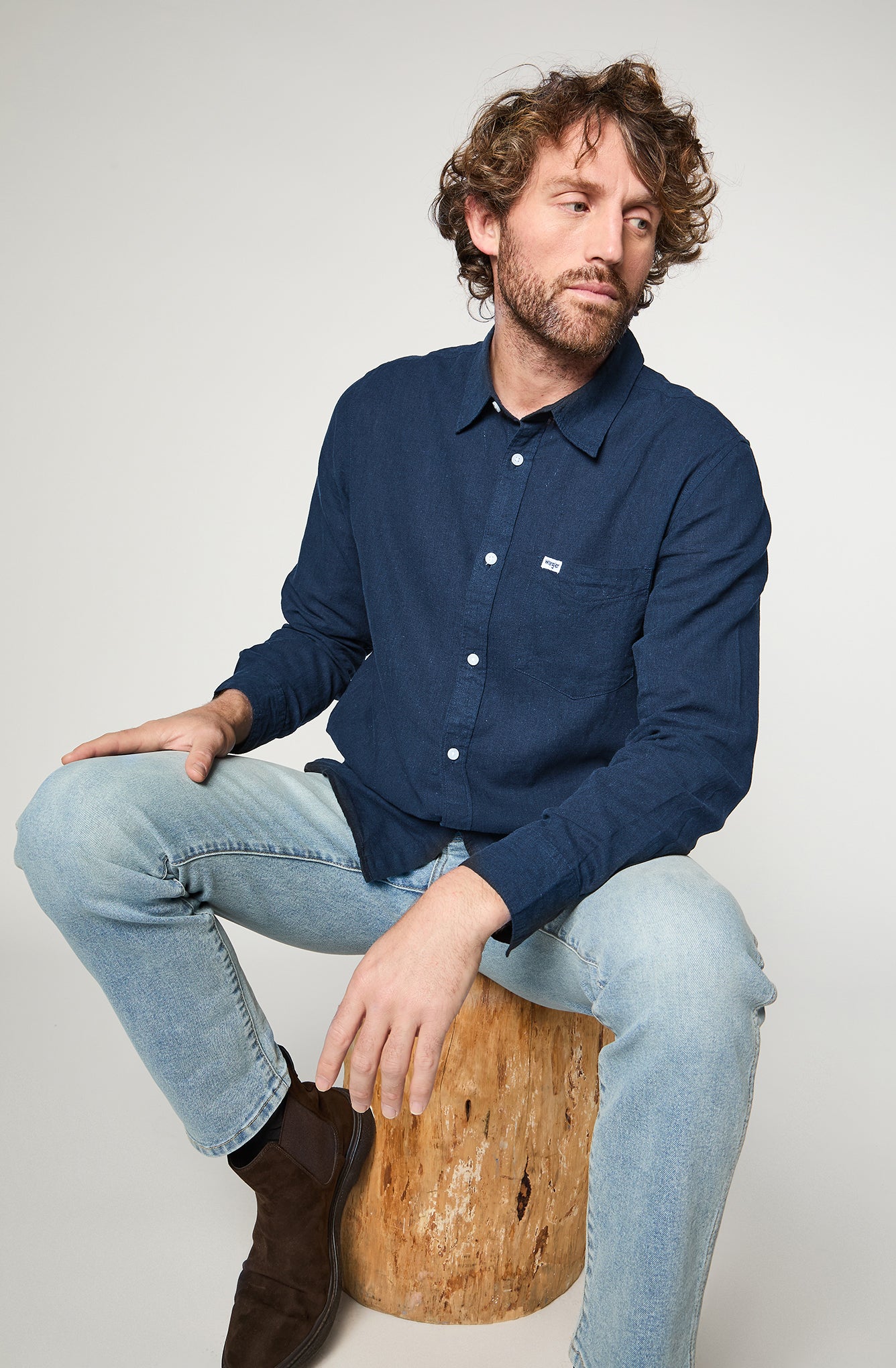 Camisa M/L Hombre Dark Navy