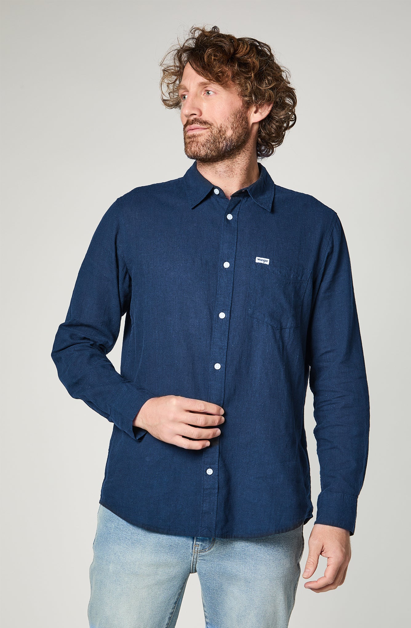 Camisa M/L Hombre Dark Navy