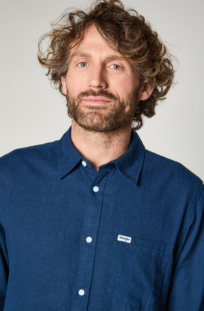 Camisa M/L Hombre Dark Navy