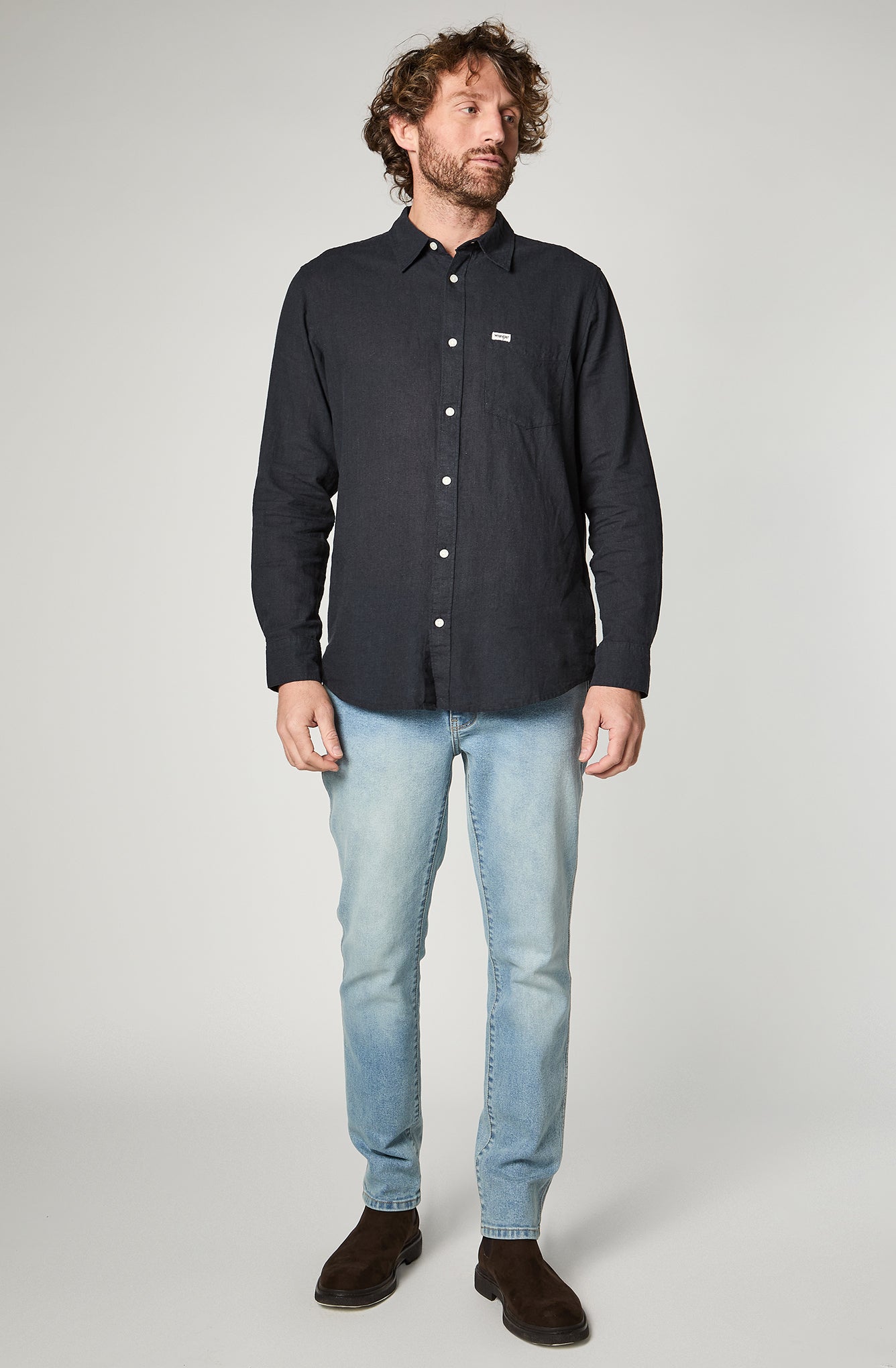 Camisa M/L Hombre Dark Navy