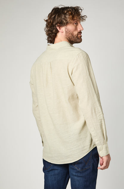 Camisa Hombre M/L Linen Beige