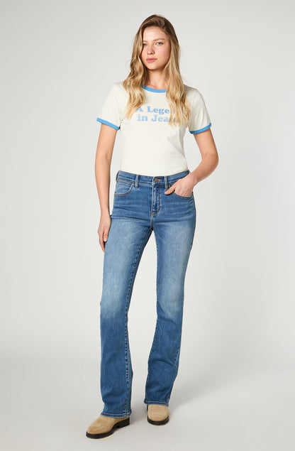 Polera Mujer Ringer Tee Vintage White