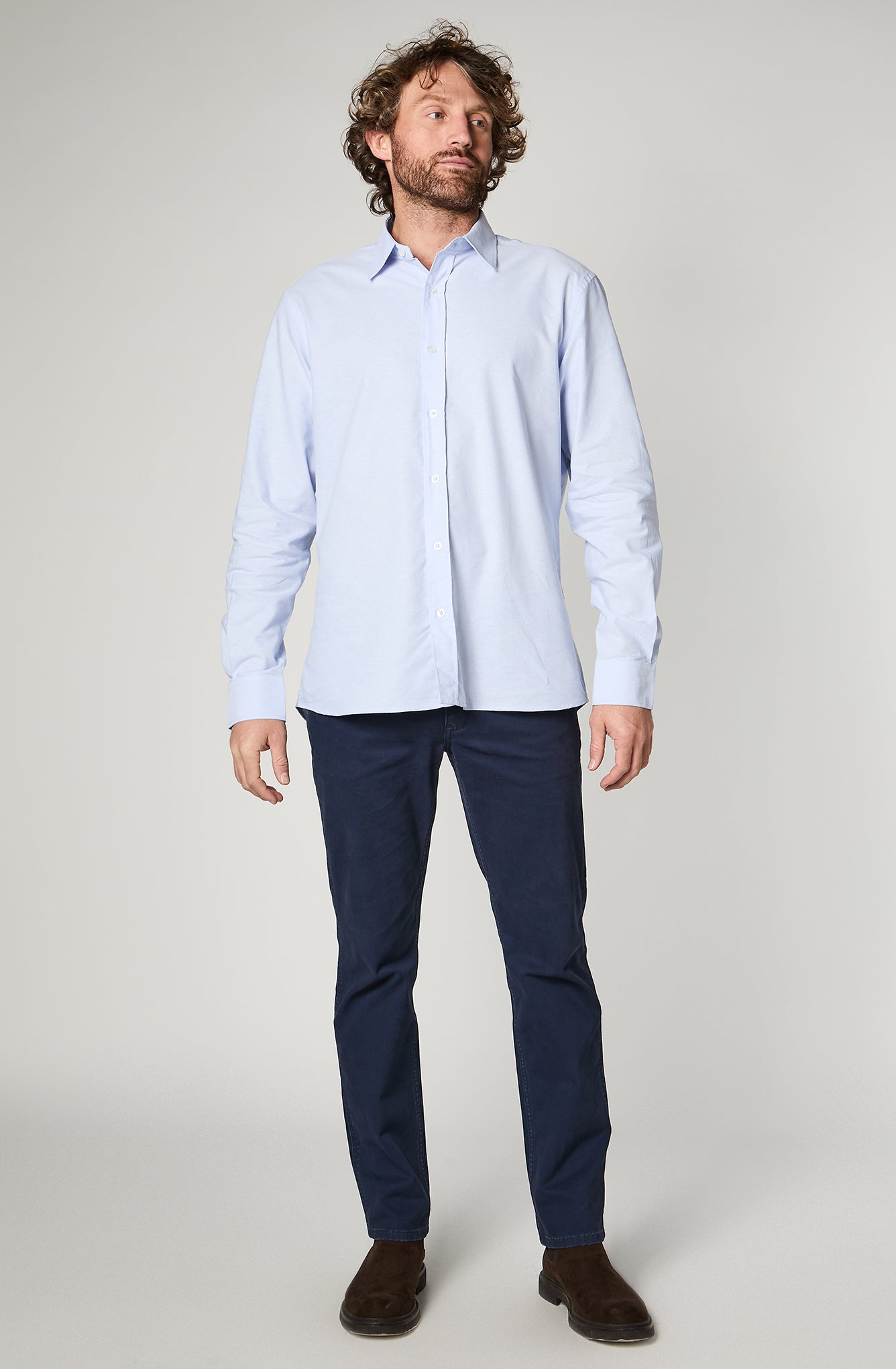 Camisa Hombre Basic Celeste
