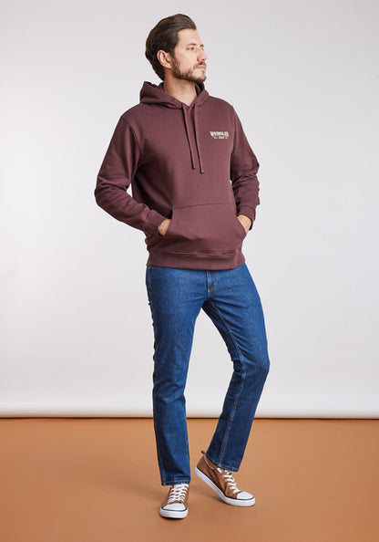 Polerón Hombre Regular Fit Hoodie Brown Vintage