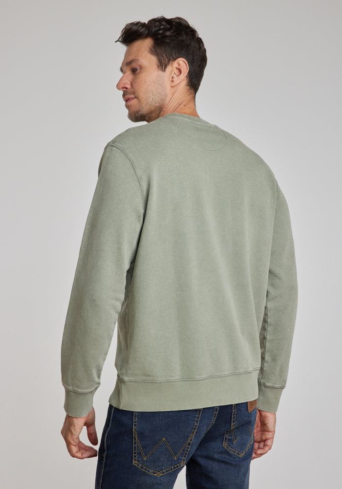 Polerón Hombre Graphic Acid Sweatshirt Green Dusty