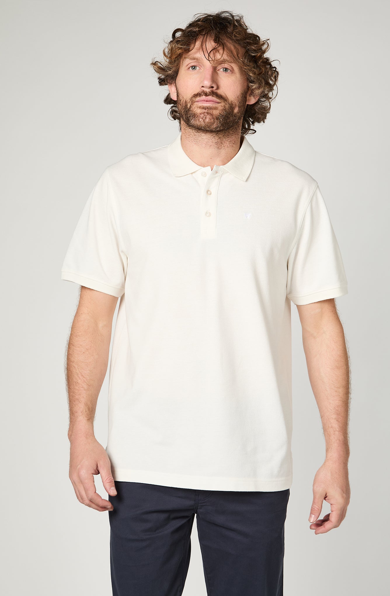Polera Hombre Polo Regular White