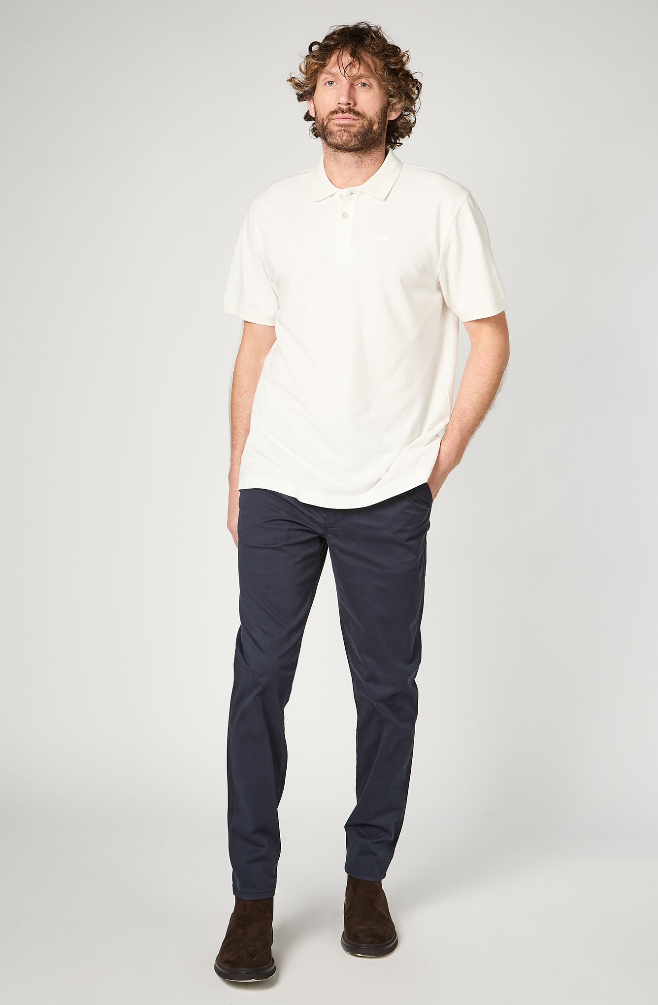 Polera Hombre Polo Regular White