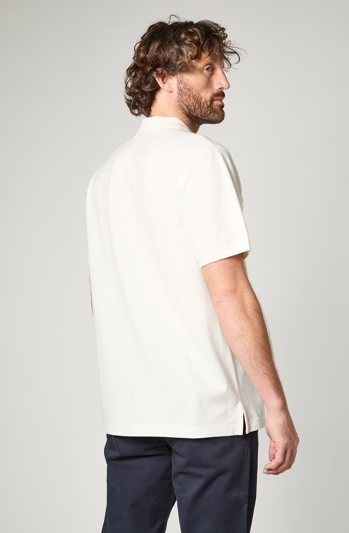 Polera Hombre Polo Regular White