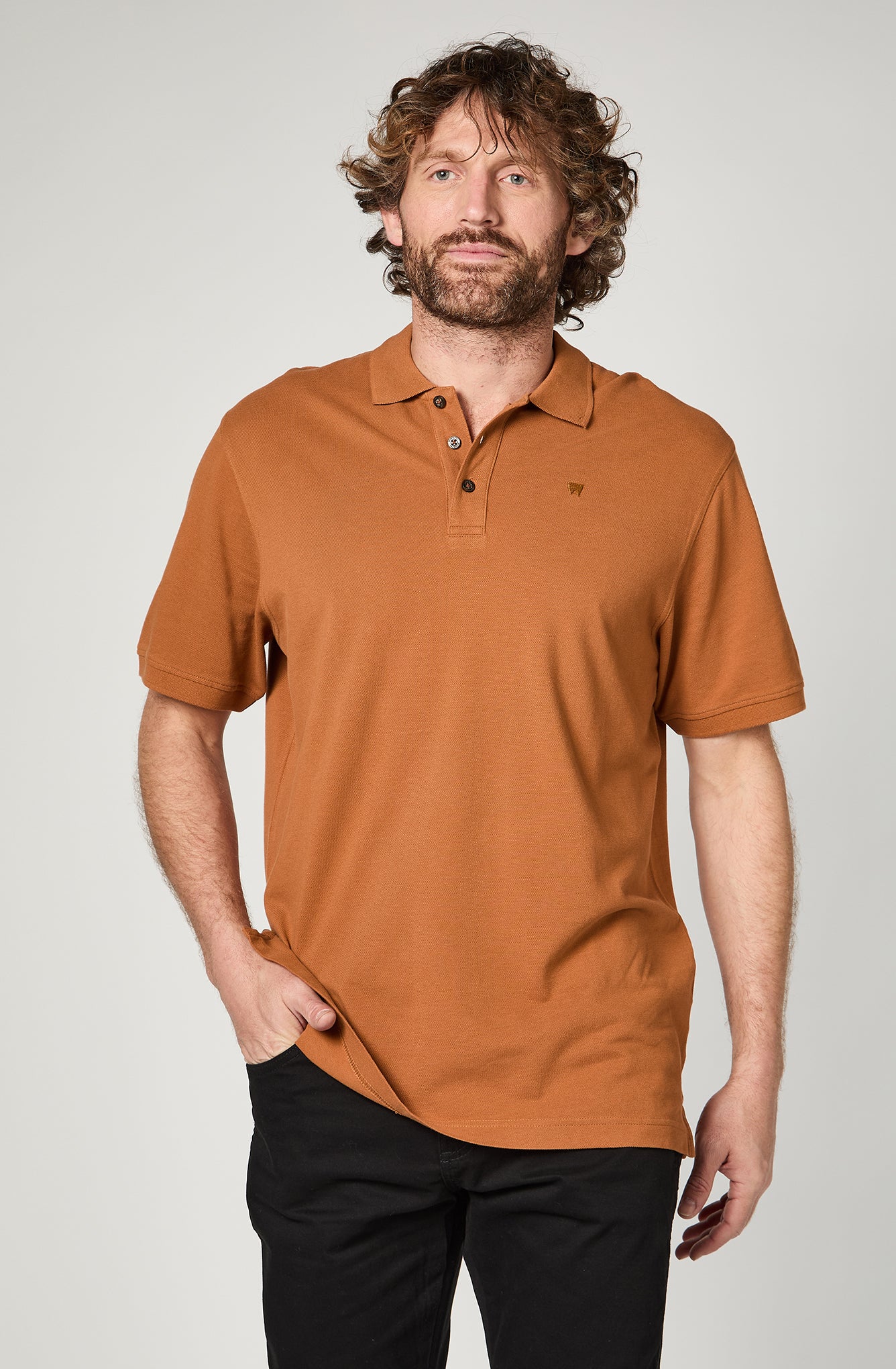 Polera Hombre Polo Regular Brown