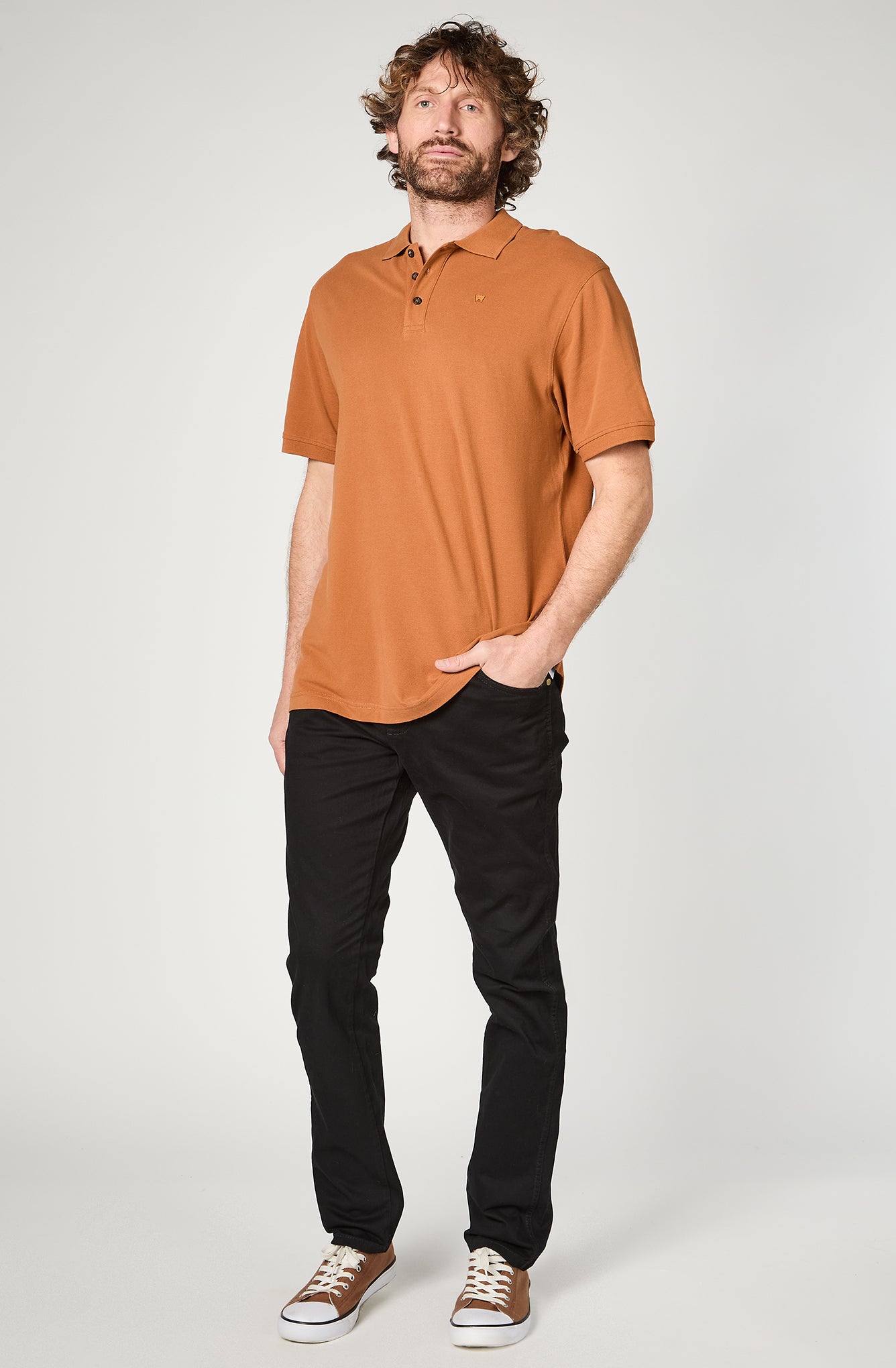 Polera Hombre Polo Regular Brown