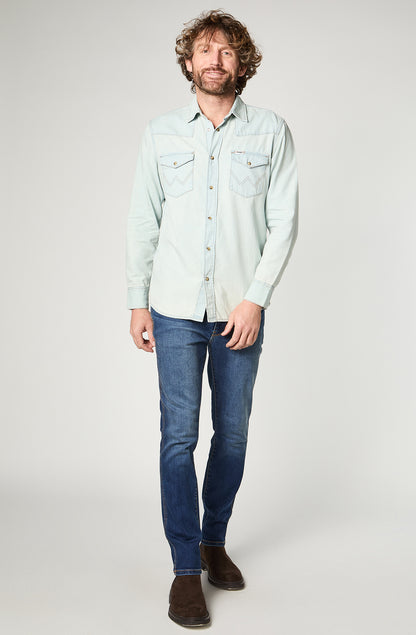 Camisa Hombre Denim Ml Lt