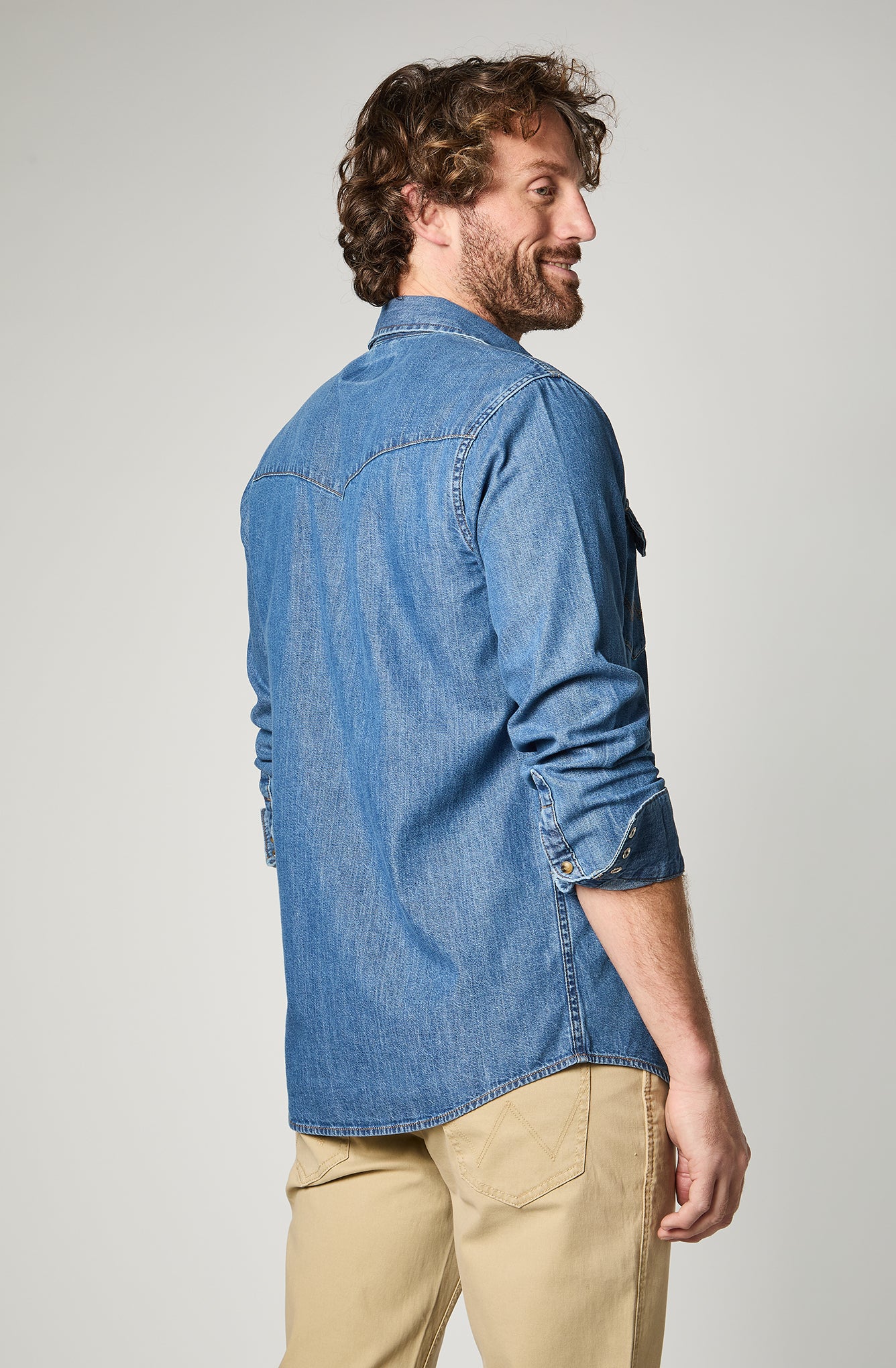 Camisa Hombre Denim Ml Mid
