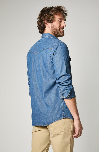 Camisa Hombre Denim Ml Mid