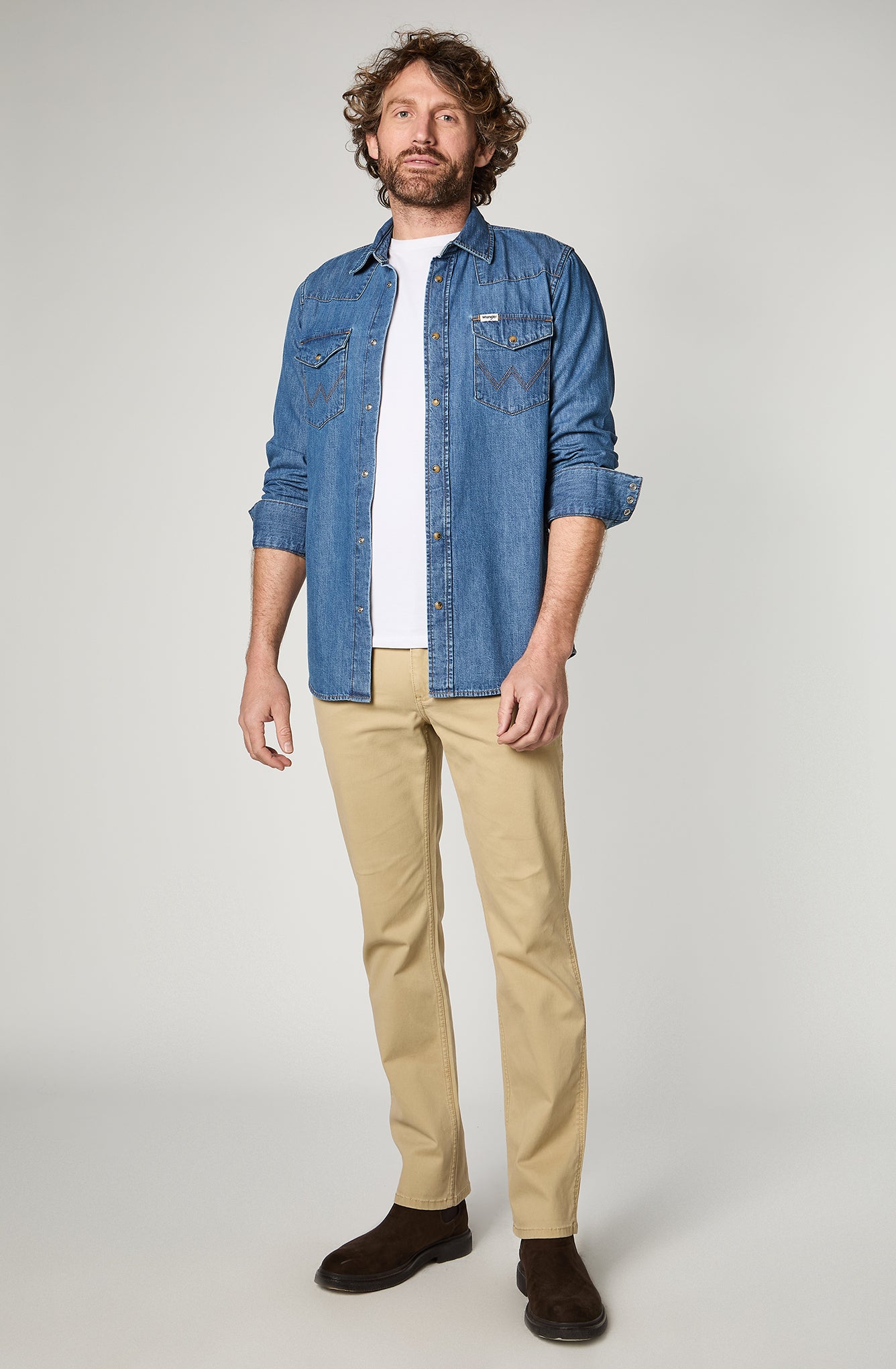 Camisa Hombre Denim Ml Mid