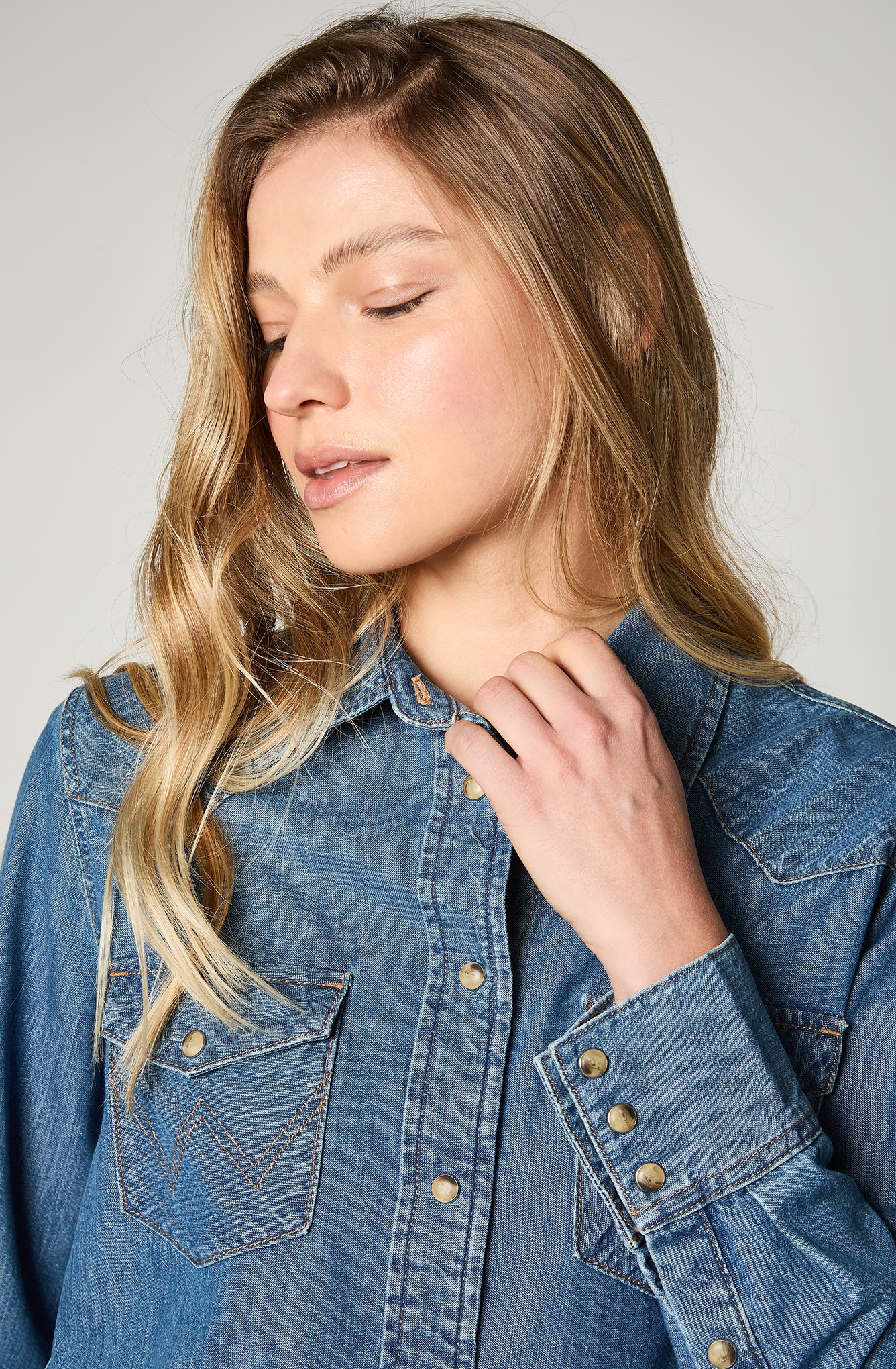 Camisa Mujer Denim Ml Mid