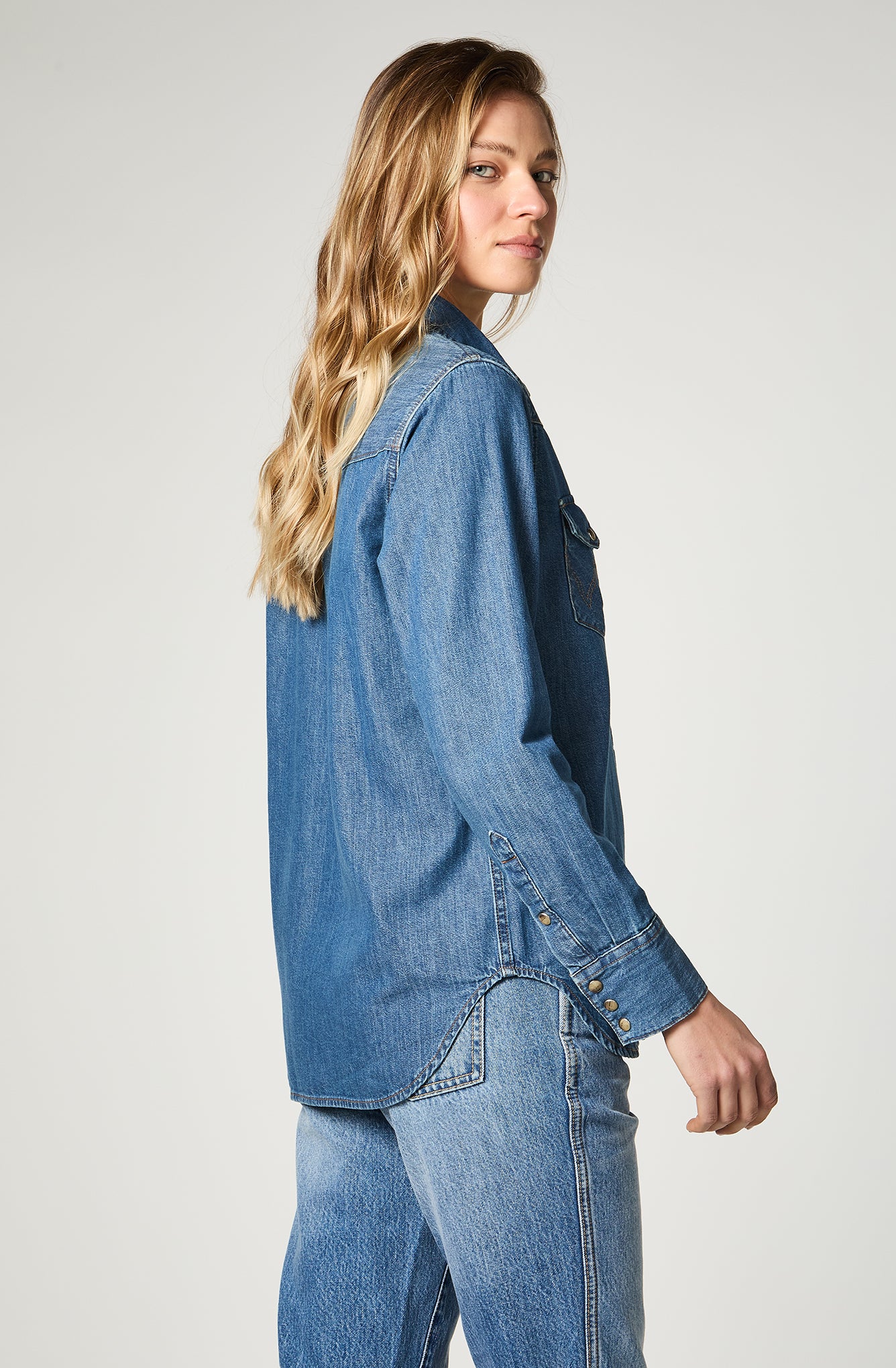Camisa Mujer Denim Ml Mid