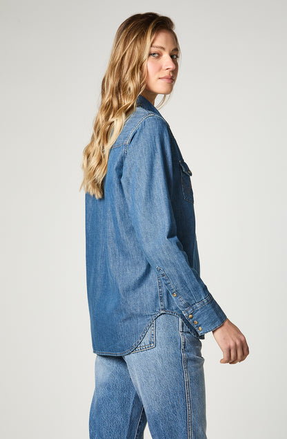 Camisa Mujer Denim Ml Mid