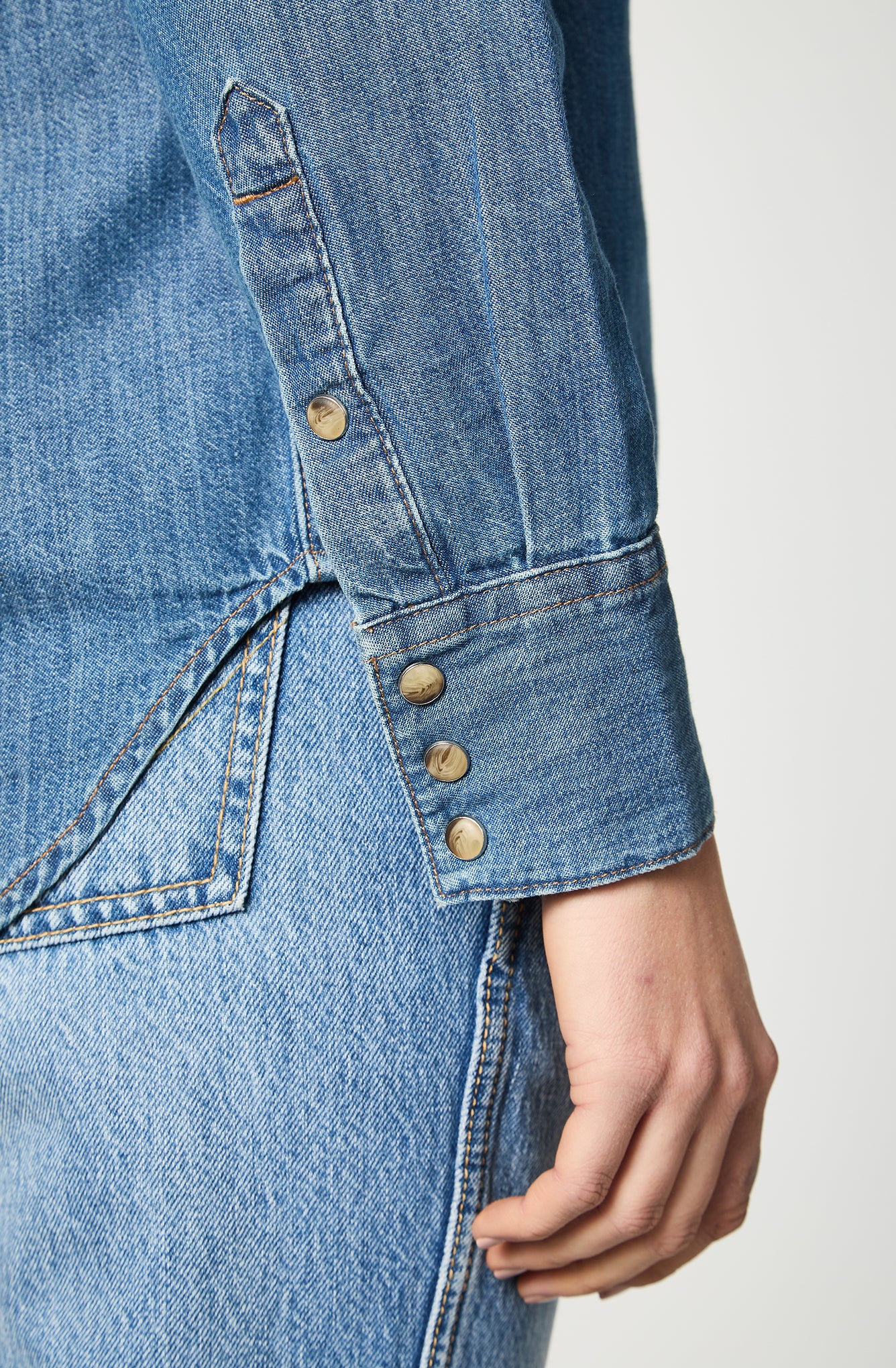 Camisa Mujer Denim Ml Mid