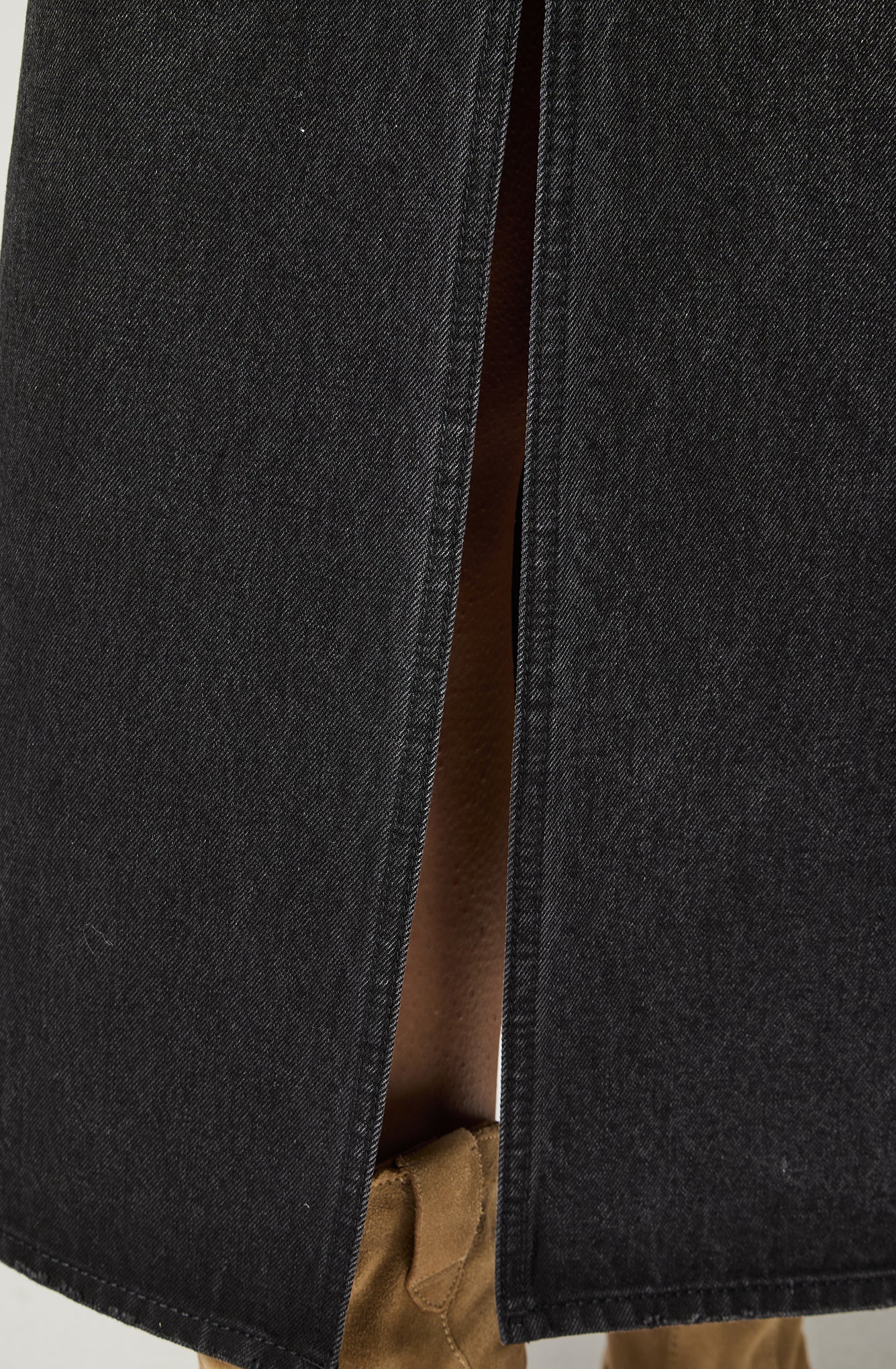 Falda Mujer Denim Maxi Skirt Black