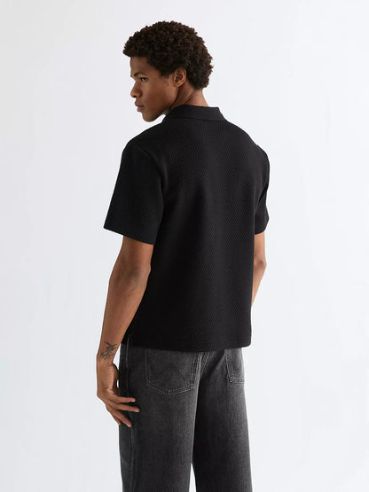 Polera Knitted Polo Negra