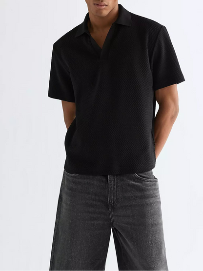 Polera Knitted Polo Negra