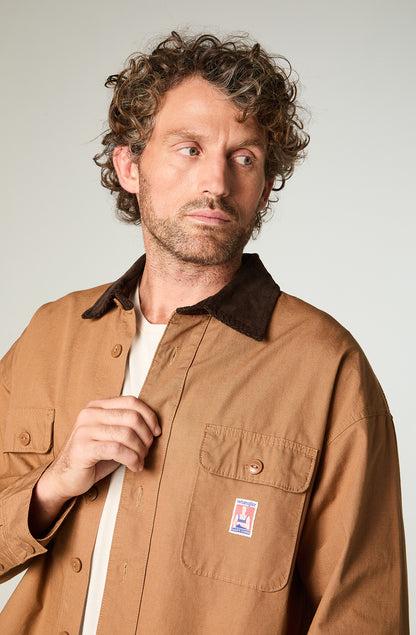 Sobrecamisa Hombre Cj Overshirt Oversize Café