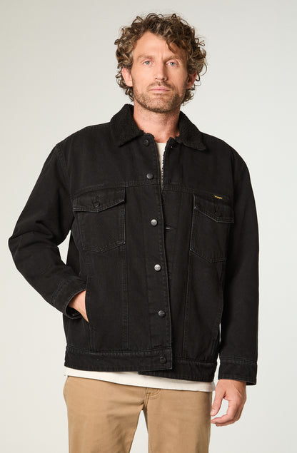 Chaqueta Hombre Sherpa Denim Regular Negro