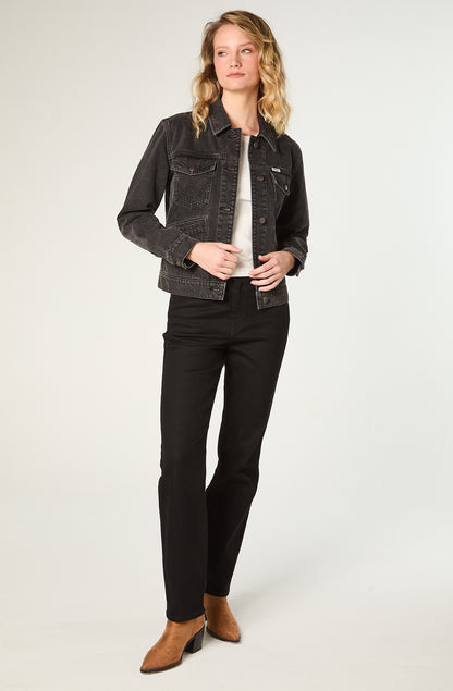 Jeans Mujer Straight Mid Rise Black