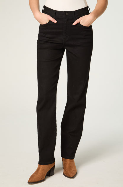 Jeans Mujer Straight Mid Rise Black