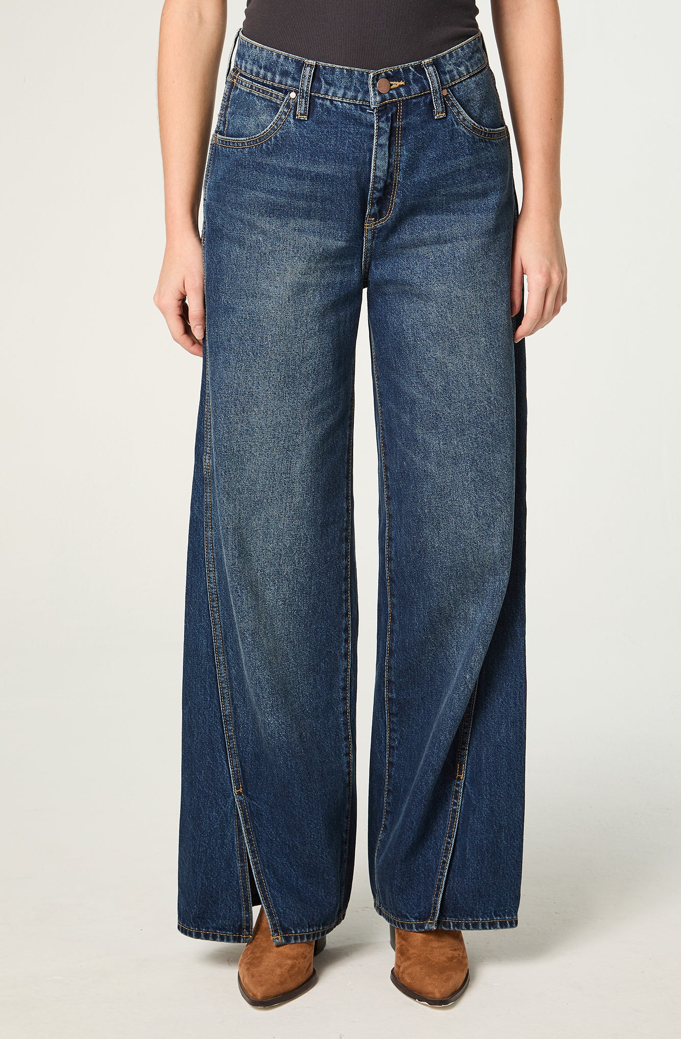 Jeans Mujer Loose Spat Relaxed Mid Rise Azul