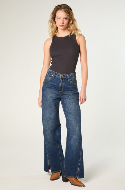 Jeans Mujer Loose Spat Relaxed Mid Rise Azul