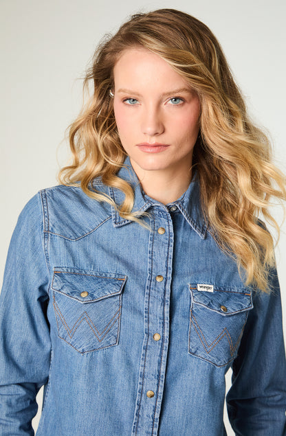 Camisa Mujer Denim Ml Mid