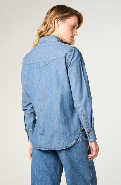 Camisa Mujer Denim Ml Mid