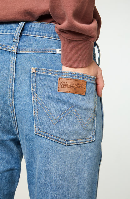 Jeans Mujer Flare 70 Tiro Alto Azul