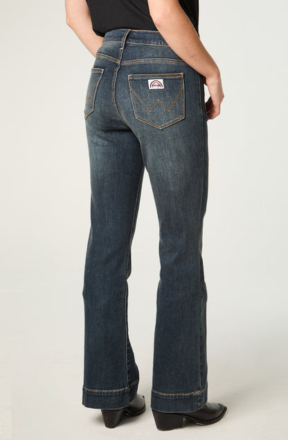 Jeans Mujer BootCut Retro Mid Rise Azul Oscuro