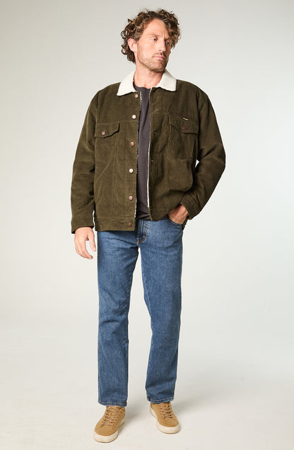 Chaqueta Hombre Sherpa Cotelé Regular Verde