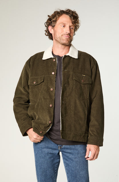 Chaqueta Hombre Sherpa Cotelé Regular Verde