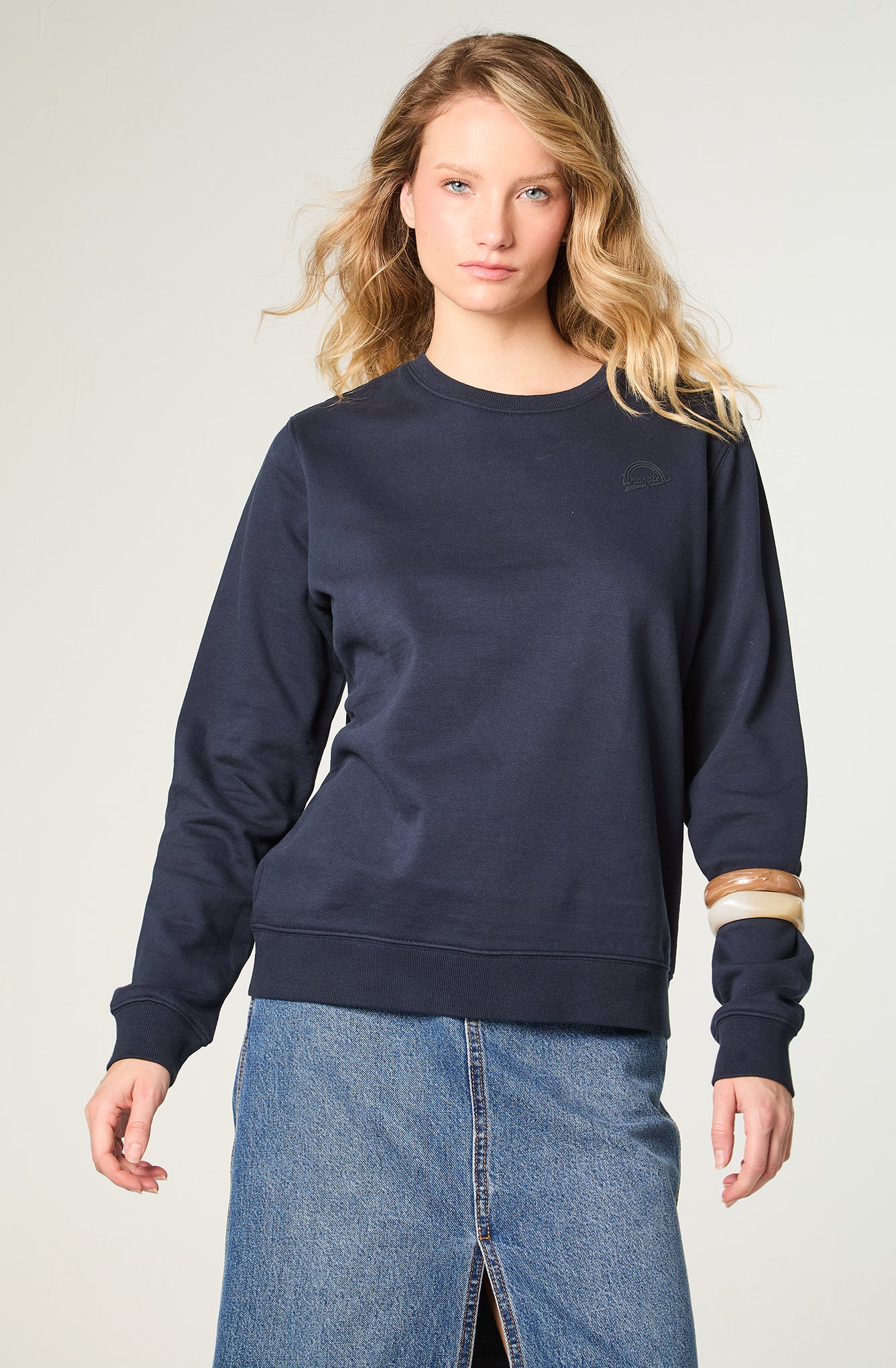 Polerón Mujer Crewneck Regular Azul