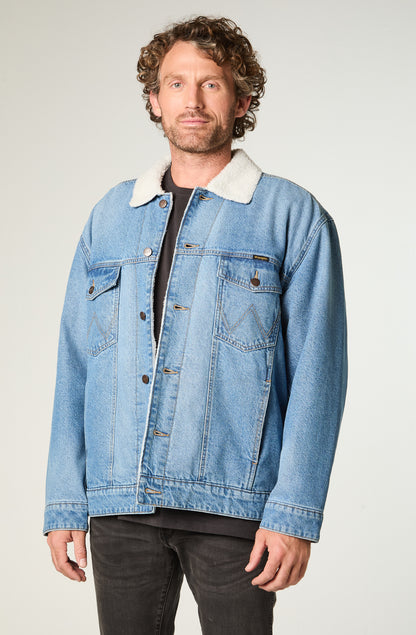Chaqueta Hombre Sherpa Denim Regular Azul