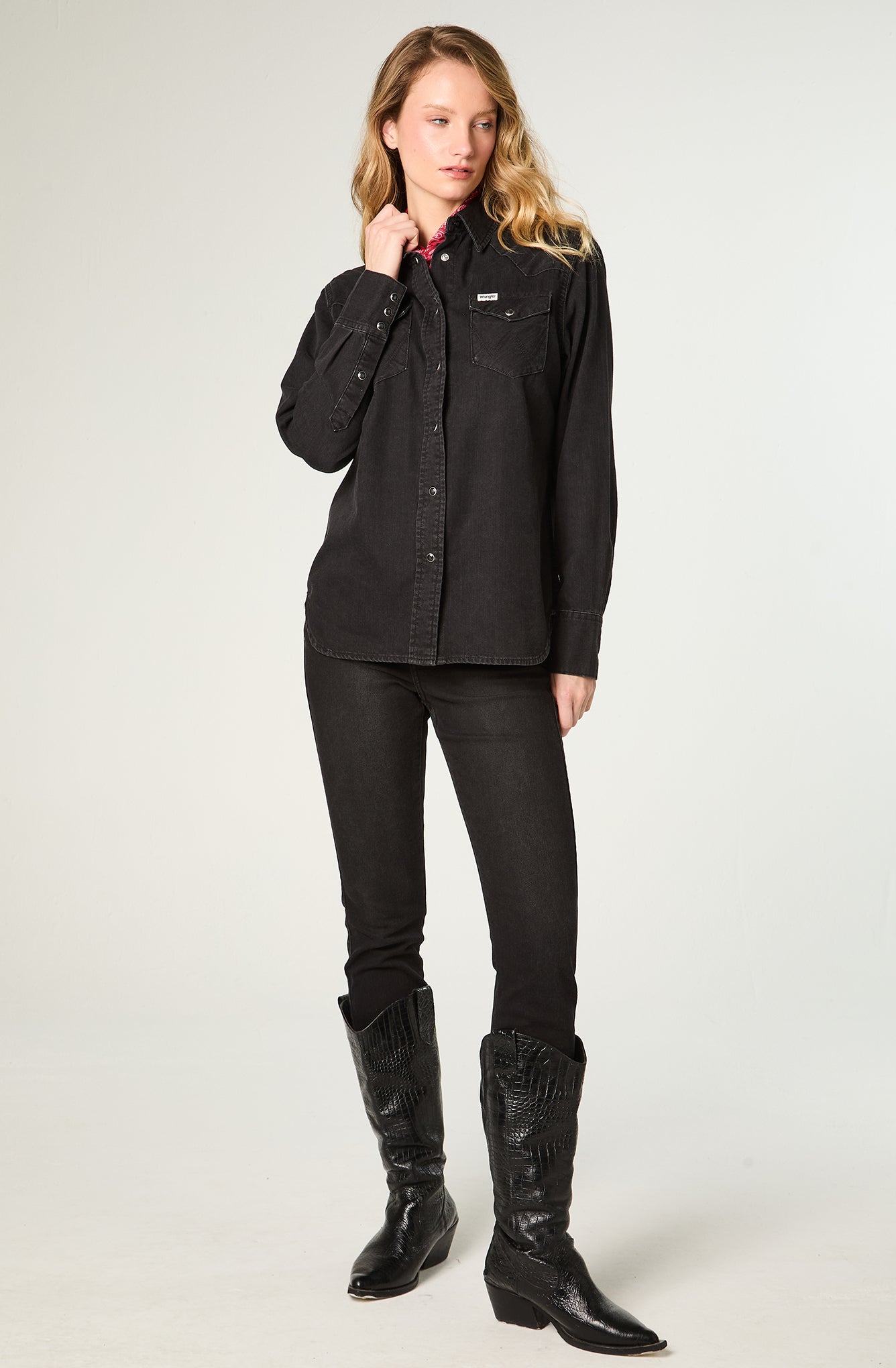 Jeans Mujer Tiro Alto Skinny Black Wash