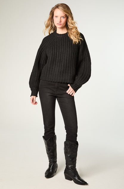 Sweater Mujer Puff Sleeve Sweater Black
