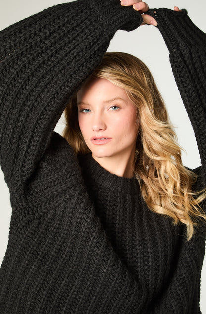 Sweater Mujer Puff Sleeve Sweater Black