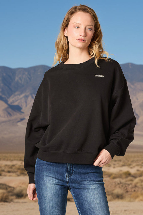 Polerón Mujer Graphic Regular Negro