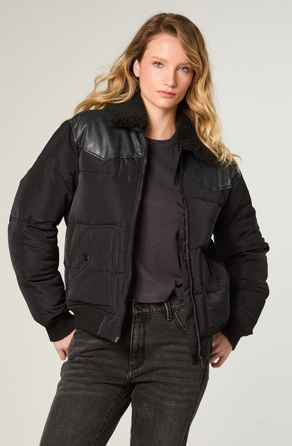 Chaqueta Mujer Western Puffer Regular Negro
